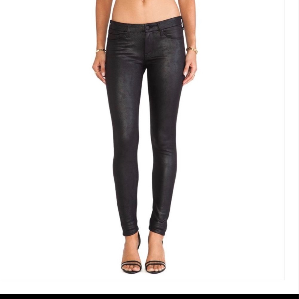 MOTHER Faux Suede Black Pants